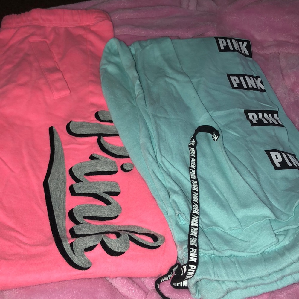 2 pink brand jogging pants flared at the bottom